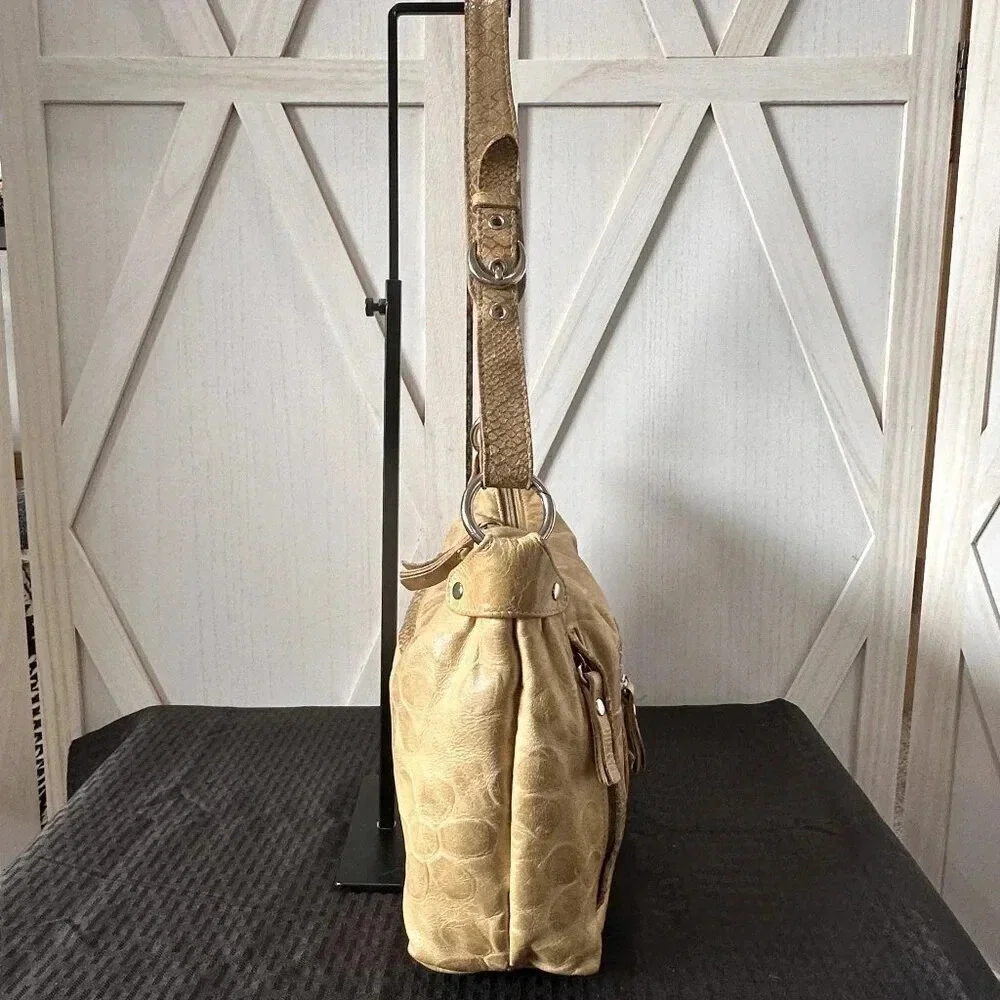 Park Ave. New York Embossed Floral & Snakeskin Hobo Bag
